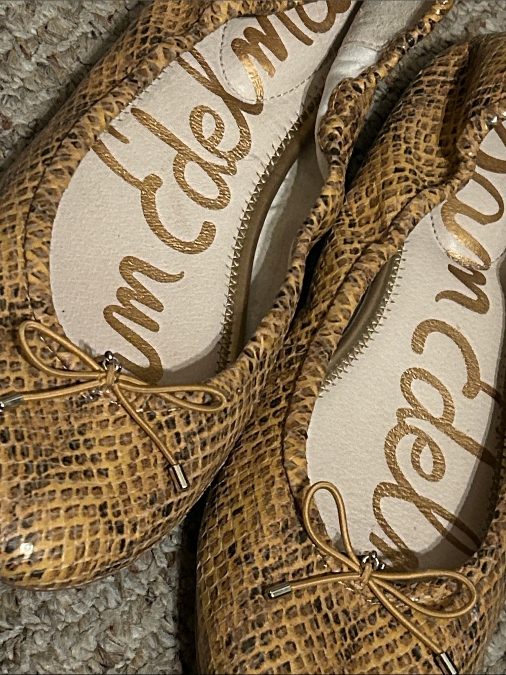 Sam Edelman Women's Tan Snake-Print Ballet Flats size 11 - Picture 2 of 5